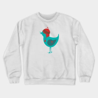 Cute Bird With Hat Crewneck Sweatshirt